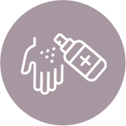 アイコン:次亜塩素酸を散布したフロアマットの設置